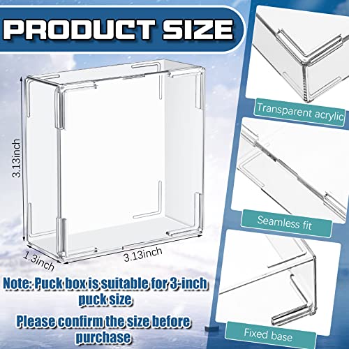 30 Pcs Hockey Puck Display Case Square Holder with Snap Closure (30 Count)
