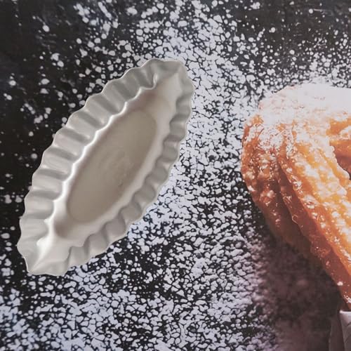 Tiny Aluminum Boat Tart Pan Fluted Oval Baking Mold (10 Count)