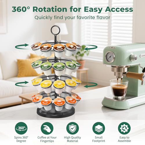 K Cup Holder Coffee Pod Organizer Carousel for Countertop