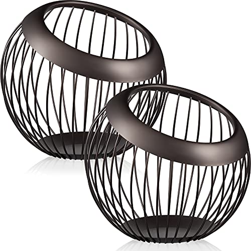 2 Pieces Coffee Pods Holder K Pods Holder Large Capacity Coffee Pod Baskets Stainless Steel Cup Organizer Sturdy for Espresso Capsule Pot Storage Metal Wire Fruit Bowl Snack Storage (2 Count)