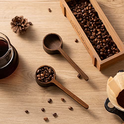 Bamboo Wooden Coffee Scoop Long Handle Measuring Scoop for Jars (4 Count)