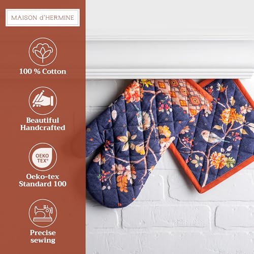 100% Cotton Oven Mitt & Pot Holder Set