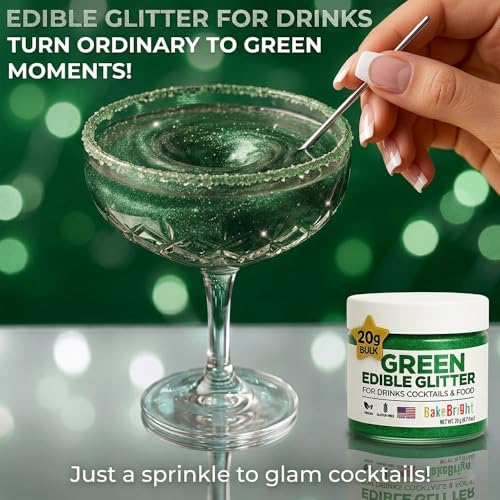 Dark Green Edible Glitter for Drinks 20g