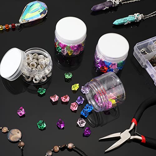 4 Pcs Plastic Jars Wide Mouth with Lids
