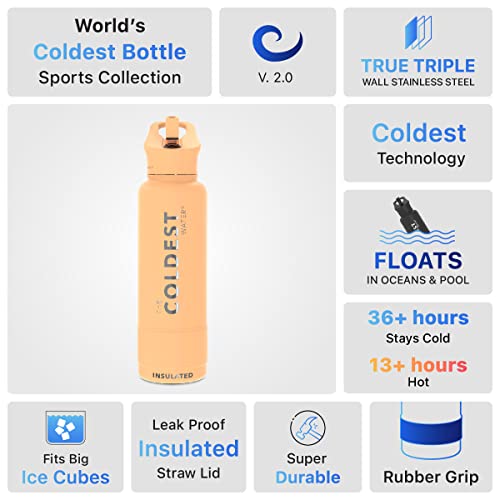 Coldest Insulated Water Bottle with Straw Lid