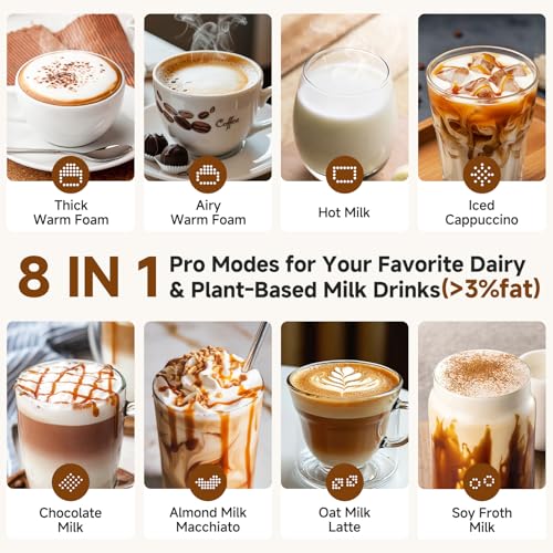 All-in-1 Milk Frother and Steamer, 17oz Stainless Steel Jug, 600W