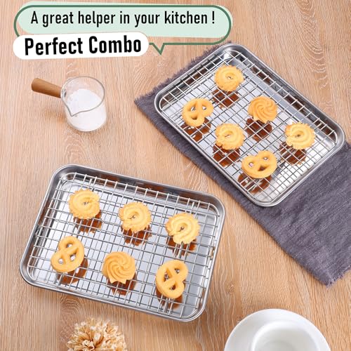 Toaster Oven Pan with Rack Set (4 Count)