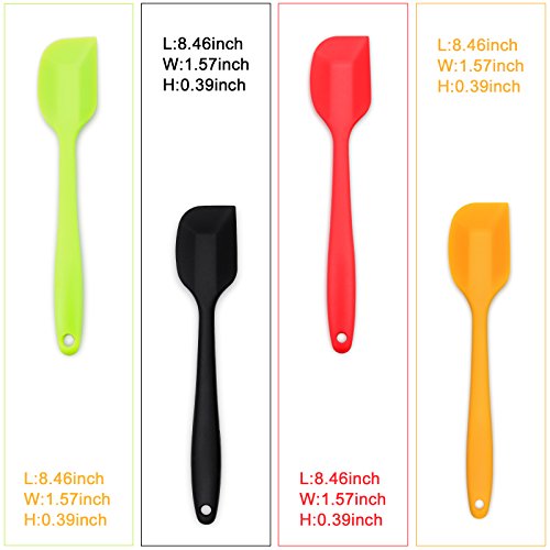 4 Piece Silicone Spatula Set with Stainless Steel Core (4 Count)