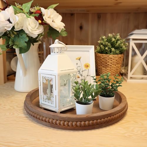 Wood Decorative Serving Tray with Bead