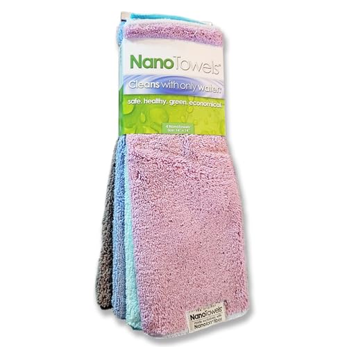 Multi-Color- The Amazing Eco Cloth that Cleans Virtually Any Surface with Only Water. No More Paper Towels Or Toxic Chemicals. 4-Pack (14x14, Multi-Color Pack) (4 Count)