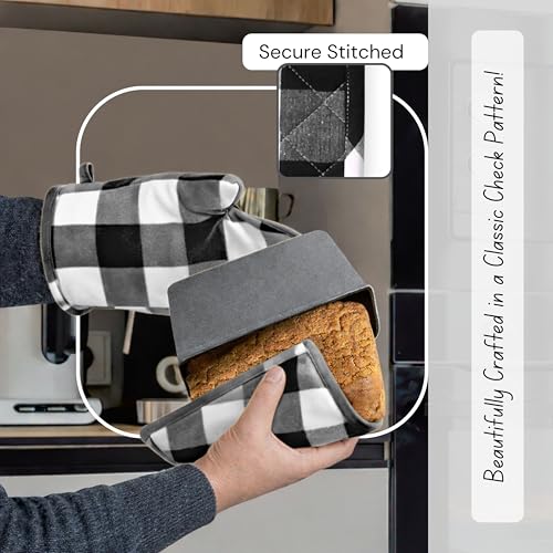 Buffalo Plaid Check Oven Mitts and Pot Holders Set of 4 (4 Count)