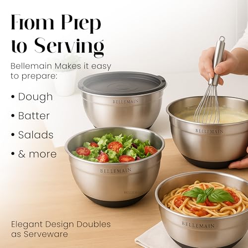 Stainless Steel Mixing Bowls with Airtight Lids Set