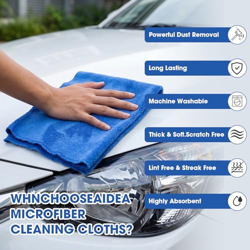 30 Pcs 12 x 16 Inch Edgeless Microfiber Plush Towels for Cars Detailing Drying Wash Polishing Absorbent Cleaning Cloths (30 Count)