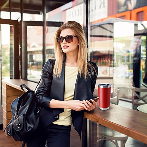 20oz Tumblers Stainless Steel Mugs with Lid Double Wall Vacuum Insulated Coffee Cups for Cold & Hot Drinks (4 Count)