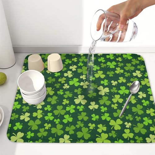 St. Patrick's Day Dish Drying Mat for Kitchen Counter