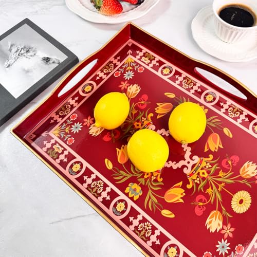 Boho Red Decorative Tray