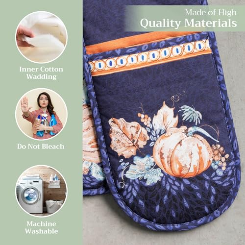 Double Oven Mitts 100% Cotton Double Oven Glove