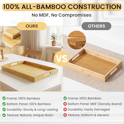 Bamboo Serving Tray Set of 2 (2 Count)