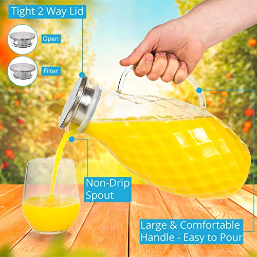 Borosilicate Glass Pitcher with Lid & Spout