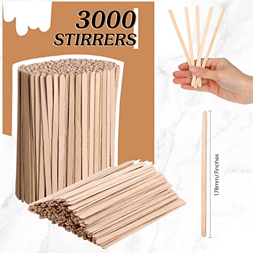 3000 Pack Birch Wood Coffee Stir Sticks
