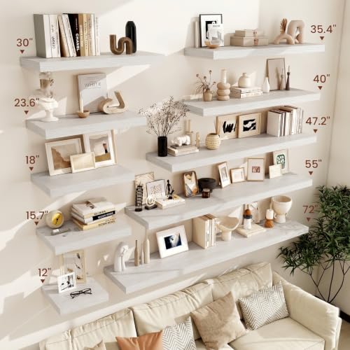 Deep Floating Shelves 48x12” Set of 2 (2 Count)