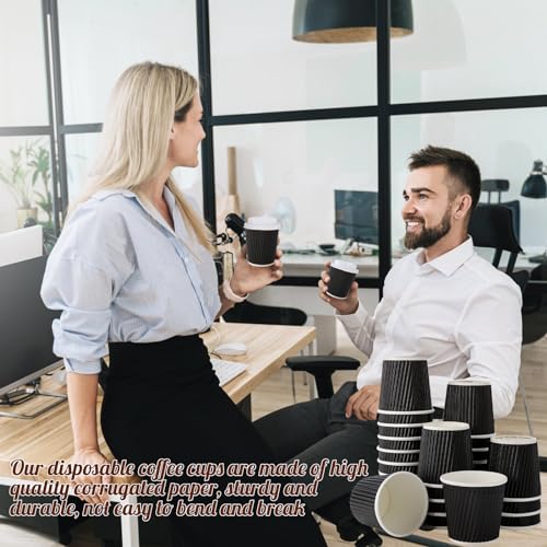 200 Pcs 4oz Paper Espresso Cups Ripple Wall Hot Cups For Coffee Disposable Coffee Cup Paper Hot (200 Count)