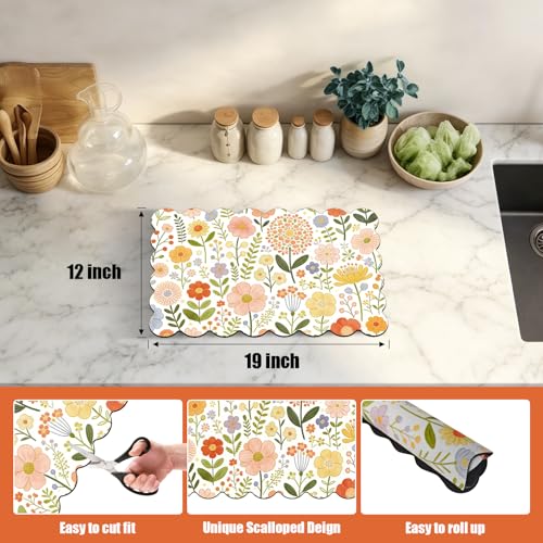Scalloped Dish Drying Mats for Kitchen Counter