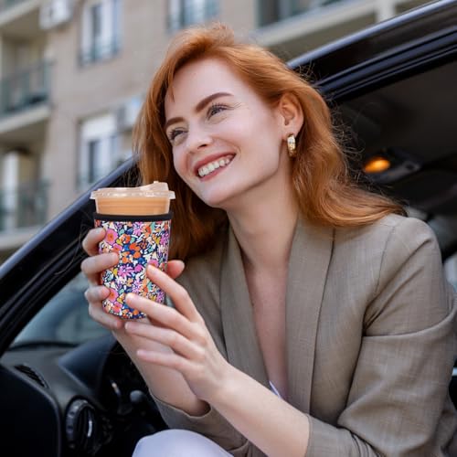 Reusable Insulated Neoprene Iced Coffee Cup Sleeve (3 Count)