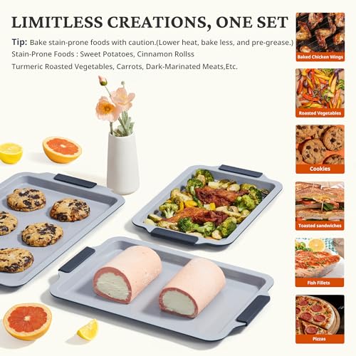 Non Stick Ceramic Baking Sheet Pan Set of 3 (3 Count)