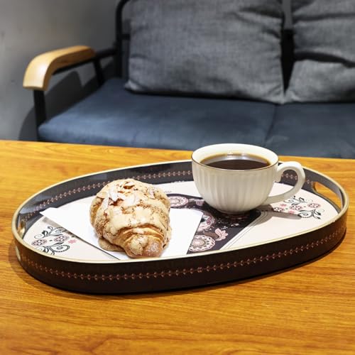 Oval Plastic Serving Tray with Handles