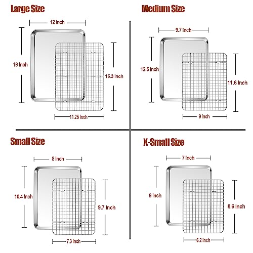 16 + 12.5 + 10.4 + 9 Inch Baking Sheet & Rack