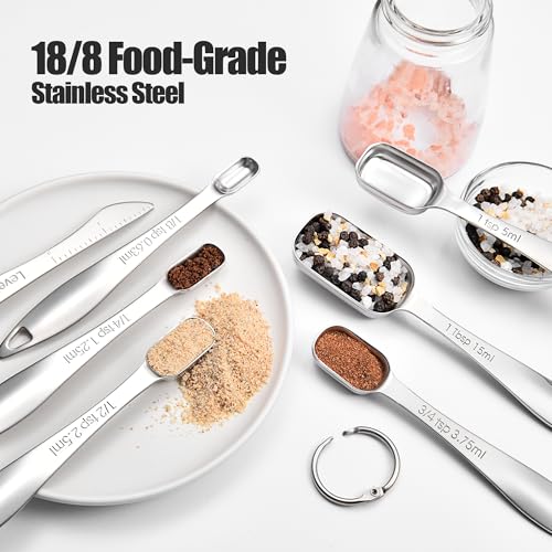 18 8 Stainless Steel Measuring Spoons with Long Handle