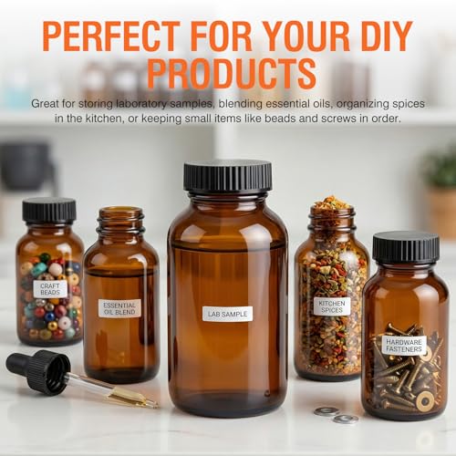 24 Pack Amber Glass Wide Mouth Packer Bottle (24 Count)