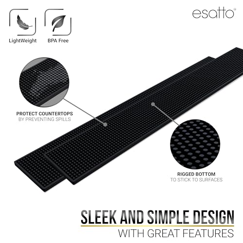 27.5” x 3.87” XL Professional Service Spill Bar Supply Mat Anti (2 Count)