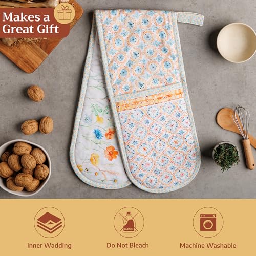 Double Oven Mitts 100% Cotton Double Oven Glove