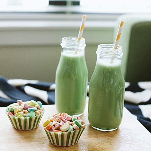 12 oz Glass Milk Bottles with Lids (20 Count)