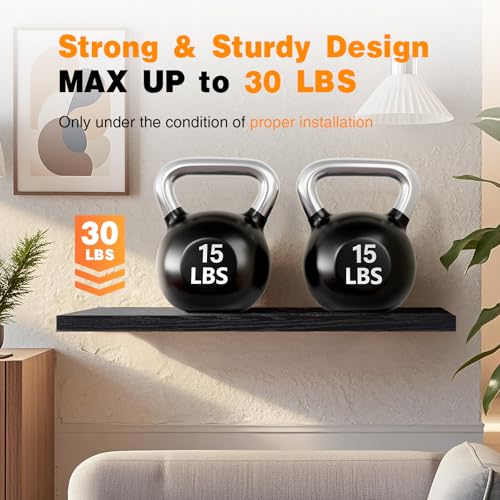 Black Floating Shelves 35.4in
