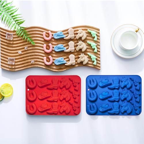 2Pcs Cowboy Chocolate Candy Molds (2 个)