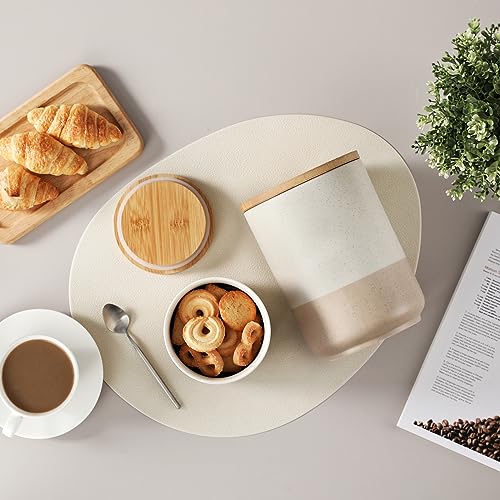 Sabine Large Ceramic Canister with Airtight Wood Lid