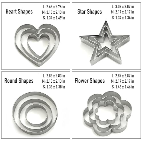Metal Cookie Cutters Set of 12 (12 Count)