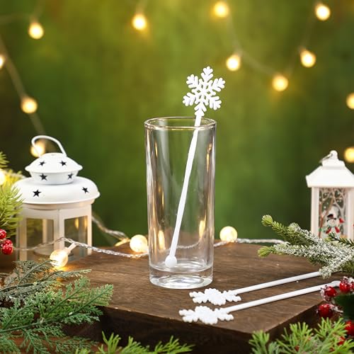 30 Pcs Christmas Drink Stirrers Snowflake Stir Sticks