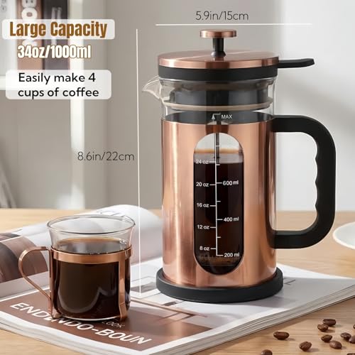 French Press Coffee Maker 34oz