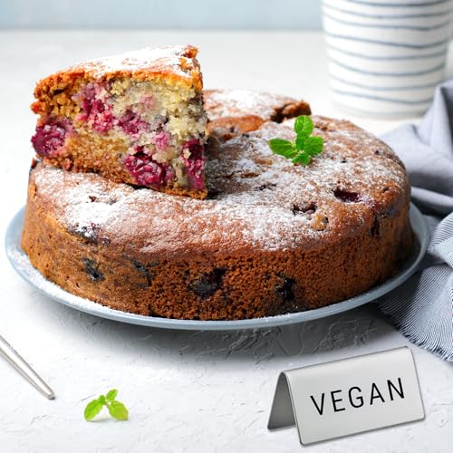 Vegan Stainless Steel Metal Table Tent Sign (4 Count)