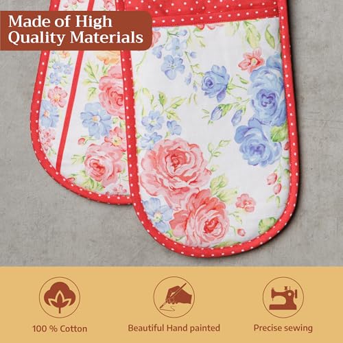 Double Oven Mitts 100% Cotton Double Oven Glove