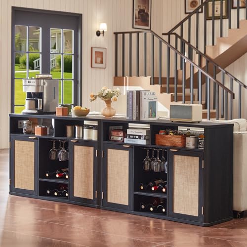 Rattan Wine Bar Cabinet with 2 Doors