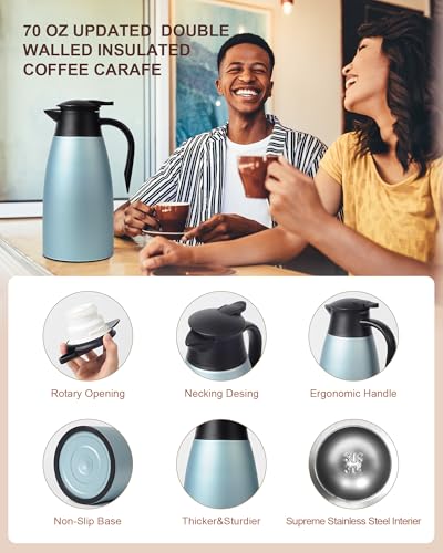 70 OZ Updated Thermal Coffee Carafe for keeping hot (2 Count)
