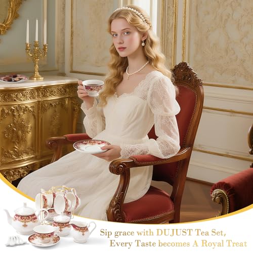 22 pcs Royal Vintage Porcelain Tea Set for 6 (22 Count)
