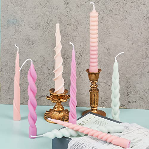 8 Pack Spiral Candle Mold Pillar Candle Cylinder Molds