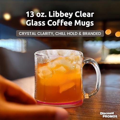 Clear Glass Coffee Mugs 13 oz. Set of 10 (10 Count)