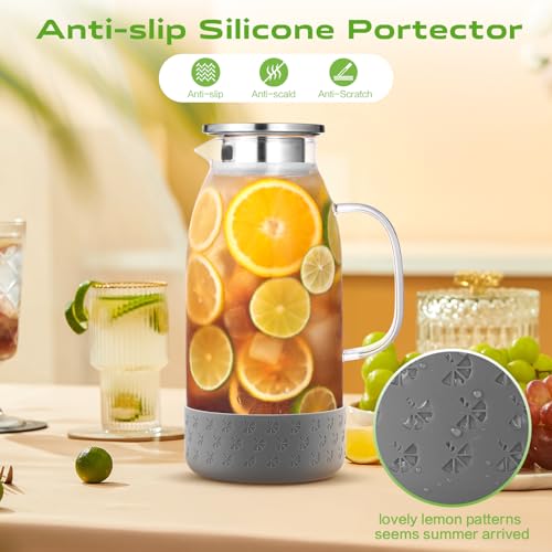 Glass Pitcher with Lid